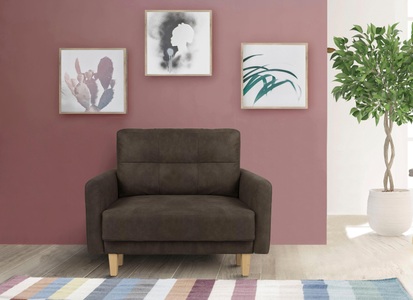 HOME AFFAIRE, Home affaire Sessel »Triplo«, mit Steppung im Rückenkissen, Home affaire Sessel »TRIPLO Relaxsessel mit Wellenunterfederung, Masse B/T/H: 95/100/89 cm«, Polstersessel mit Steppung im Rückenkissen, hohe Qualität