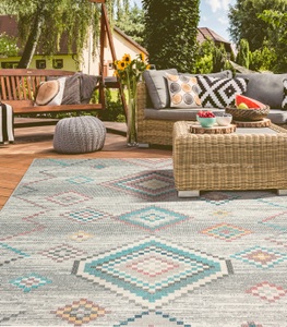 MERINOS, merinos Teppich »Salsa Outdoor 54509«, rechteckig, Maschinell_hergestellt, Rechteckig, merinos Teppich »Salsa Outdoor 54509«, rechteckig, 4 mm Höhe, In- und Outdoor geeignet, Aussenbereich, Balkon, robust, Vintage