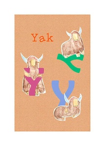Komar, Komar Poster »ABC Animal Y«, Komar Bild »ABC Animal Y«, Buchstaben, (1 St.), Wandbild zur Dekoration - ohne Rahmen