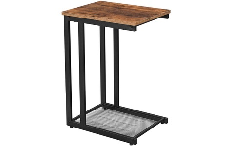 Vasagle, Vasagle - Beistelltisch - Braun, Vasagle Bartisch »mit Ablage Holz / Stahl, Schwarz«