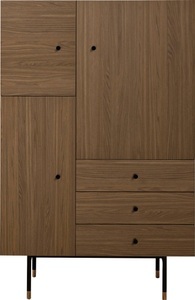 Woodman, Woodman Highboard »Daniel«, Breite 90 cm, Holzfurnier aus Walnussbaum, Woodman Highboard »Daniel«, Stauraumschrank mit Holzfurnier aus Walnussbaum, Breite 90 cm