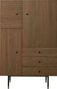 Woodman, Woodman Highboard »Daniel«, Breite 90 cm, Holzfurnier aus Walnussbaum, Woodman Highboard »Daniel«, Stauraumschrank mit Holzfurnier aus Walnussbaum, Breite 90 cm