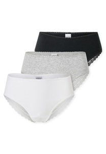 Schiesser Brasilslip »Modern Multipacks«, (3er Pack), Spitzenbänder, Single-Jersey, Baumwollmischung