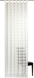 ELBERSDRUCKE, ELBERSDRUCKE Gardine »Karo-Voile«, Schlaufenschal mit Kräuselband Karo-Voile 00 weiss 255x140 cm halbtransparent, ELBERSDRUCKE Gardine »Karo-Voile«, (1 St.)