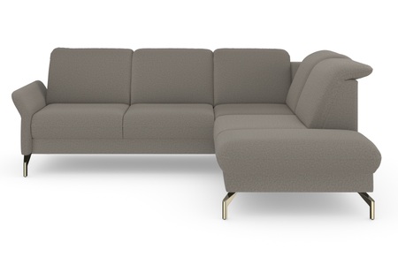 sit&more Ecksofa »Fashion«, wahlweise mit Kopfteilverstellung und Vorziehsitz, motorisch, mit satinierten Nickelfüssen