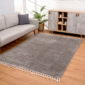 Carpet City, Carpet City Hochflor-Teppich »Pulpy 100«, rechteckig, 30 mm Höhe, mit Fransen, Wohnzimmer, Carpet City Hochflor-Teppich »Pulpy 100«, rechteckig, 30 mm Höhe, sehr weich, mit Fransen, uni, viele Grössen, Wohnzimmer, Schafzimmer