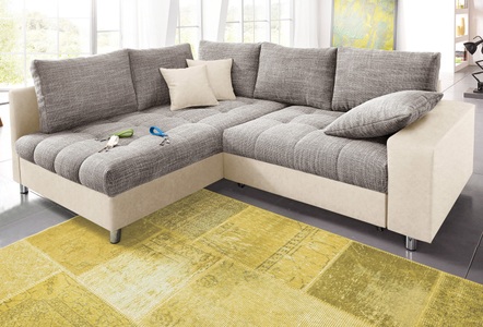 Nova Via, Nova Via Ecksofa, Mr. Couch Ecksofa »Tobi L-Form«, wahlweise mit Kaltschaum (140kg Belastung/Sitz) und Bettfunktion