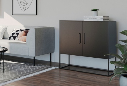 HOMEXPERTS, Homexperts Kommode »Rich«, Homexperts Kommode »Rich«, designorientierte Kommode mit Metalltüren