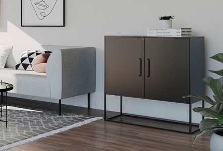 HOMEXPERTS, Homexperts Kommode »Rich«, Homexperts Kommode »Rich«, designorientierte Kommode mit Metalltüren