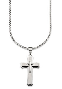 Bruno Banani, Bruno Banani Kette mit Anhänger »Kreuz, B4068N/20/00/55, B4069N/20/00/55«, Bruno Banani Kette mit Anhänger »Schmuck Geschenk Halskette Kreuz, Venezianerkette«