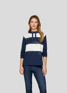Rabe Langarmshirt, in Colorblocking-Optik und mit Glitzersteinen
