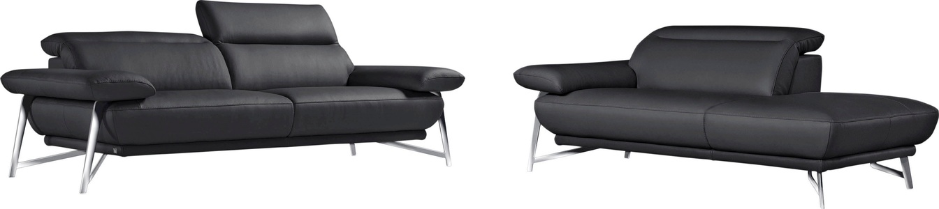 Egoitaliano, Egoitaliano Polstergarnitur »Anais«, Set: bestehend aus Sofa und Ottomane, inkl. Kopfteilverstellung, Egoitaliano Polstergarnitur »Anais, Design mit hohem Sitzkomfort für mehr Bequemlichkeit«, Set: bestehend aus Sofa und Ottomane, inkl. Kopfteilverstellung