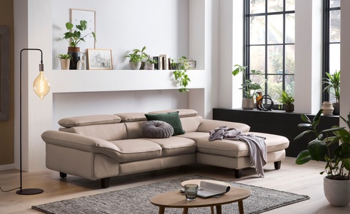 HOME AFFAIRE, Home affaire Ecksofa »Pilot«, wahlweise mit Bettfunktion und Bettkasten, Home affaire Ecksofa »Pilot L-Form« mit Kopfteilverstellung, wahlweise mit Bettfunktion & Bettkasten