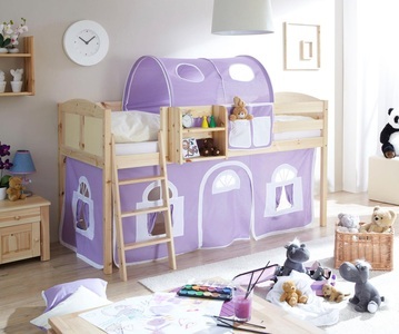 TICAA, Ticaa Hochbett »Eric« mit Rolllattenrost und Textil-Set, 
