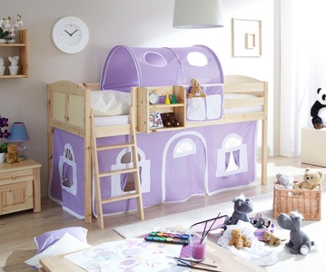 TICAA, Ticaa Hochbett »Eric« mit Rolllattenrost und Textil-Set, 