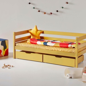 Hoppekids, Hoppekids Einzelbett »IDA-MARIE«, (Set), inklusive Matratze, wahlweise mit Absturzsicherung, Hoppekids Einzelbett »ECO Comfort Kinderbett, Kiefer Massivholz, Jugendbett inkl. Rollrost«, 70x160 cm, wahlweise in verschieden Farben/ Matratze/ Absturzsicherung