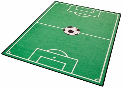 Zala Living, Kinder-Teppich, Hanse Home, »Fussballfeld 1«, getuftet, HANSE Home Kinderteppich »Fussballfeld 1«, rechteckig, 8 mm Höhe, Ball, Kurzflor, Fussball Spielunterlage, Strapazierfähig, Robust