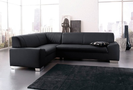 DOMO collection, DOMO collection Ecksofa, DOMO collection Ecksofa »Alisson, zeitlose Optik, flache Armlehnen, L-Form«, wahlweise mit Bettfunktion
