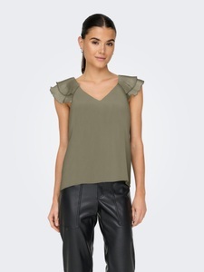 ONLY Blusenshirt »ONLASTA LIFE CAPSLEEVE V-NECK TOP PTM«