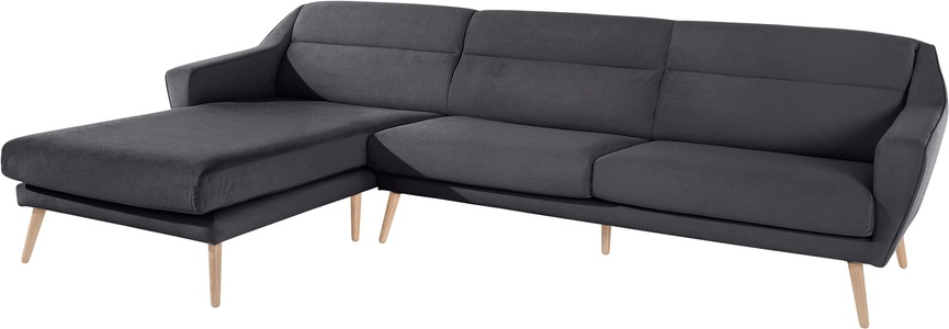 ANDAS, andas Ecksofa »Bille«, mit Naht im Rückenkissen und Beinen aus Eichenholz, Design by Morten Georgsen, andas Ecksofa »Bille L-Form«, mit Naht im Rückenkissen und Beinen aus Eichenholz