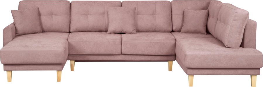 Home affaire Wohnlandschaft »Triplo«, mit Steppung, auch mit Bettfunktion und Bettkasten, incl. 3 Zierkissen