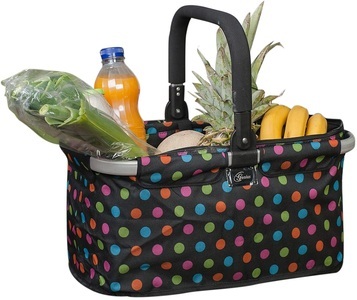 Genius, Genius Einkaufskorb ´´Falko´´, 26 Liter, Genius Einkaufskorb »Falko - mit bunten Punkten«, (1 tlg.), 5 Standfüsse halten den Boden sauber