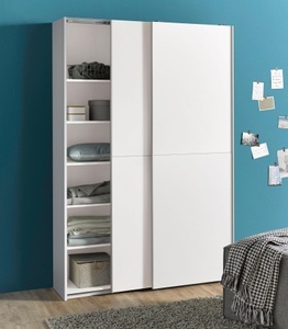 loftscape, home24 Garderobenschrank Hamersley, Schlafkontor Schwebetürenschrank »Heimo/Fast Schrank Kleiderschrank Garderobe«, geringe Tiefe, ausziehbarer Kleiderstange, Garderobenschrank, 6 Böden