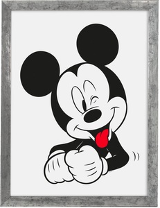 Komar, Komar Bild mit Rahmen »Mickey Mouse«, (1 St.), Hochwertigen Echtholzrahmen. FSC zertifiziert, was eine nachhaltige Forstwirtschaft garantiert., Komar Bild mit Rahmen »Mickey Mouse«, maschinell