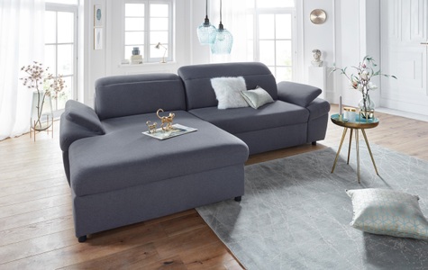 exxpo - sofa fashion, exxpo - sofa fashion Ecksofa, wahlweise mit Bettfunktion und Bettkasten, exxpo - sofa fashion Ecksofa »Kyoto, inkl. Kopfteil- und Armteilverstellung, hoher Sitzkomfort« wahlweise mit Bettfunktion und Bettkasten, hochwertige Bezüge, L-Form