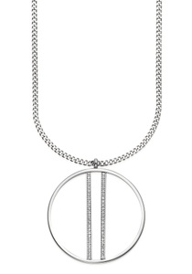HECHTER PARIS, HECHTER PARIS Kette mit Anhänger »Kreis, Rund, mit Stäbchen, D0003N/20/93/1-80, D0003N/20/93/80«, mit Topas, HECHTER PARIS Kette mit Anhänger »Schmuck Geschenk Edelstahl Halskette Kreis Rund Stäbchen«, mit Topas