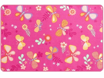Primaflor-Ideen in Textil Kinderteppich »PAPILLON«, rechteckig, 6,5 mm Höhe, Motiv Schmetterlinge, Kinderzimmer