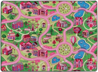 Primaflor-Ideen in Textil Kinderteppich »SWEET CITY«, rechteckig, 5 mm Höhe, Strassen-Spiel-Teppich, Strassenbreite ca. 9 cm, Kinderzimmer