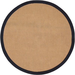 carpetfine, carpetfine Sisalteppich »Sisal«, rund, 5 mm Höhe, carpetfine Sisalteppich »Sisal«, rund, 5 mm Höhe, mit farbiger Bordüre, Anti-Rutsch Rückseite