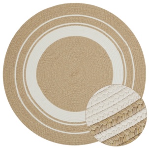 NORTHRUGS, NORTHRUGS Teppich »Trenzado«, rund, Flachgewebe, Hand-Made Look, robust, pflegeleicht, NORTHRUGS Teppich »Trenzado«, rund, 10 mm Höhe, In- & Outdoor, Handmade-Look, Gewebt, Wetterfest, Balkon, Wohnzimmer