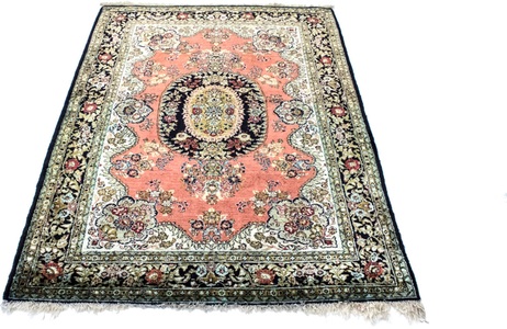 MorgenLand, morgenland Teppich »Ghom Seide Teppich handgeknüpft grün«, rechteckig, 5 mm Höhe, morgenland Teppich »Ghom Seide Teppich handgeknüpft grün«, rechteckig, 5 mm Höhe