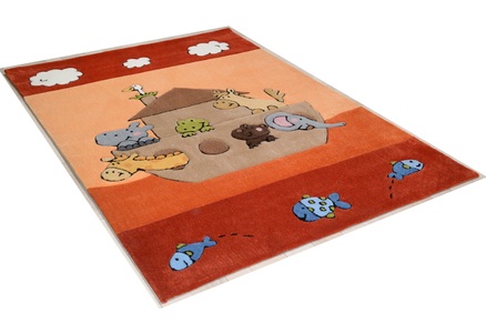 THEKO, Kinderteppich, »Animals on Tour«, THEKO, rechteckig, Höhe 14 mm, handgetuftet, THEKO Kinderteppich »Animals on Tour«, rechteckig, 14 mm Höhe, Kurzflor, handgearbeiteter Reliefschnitt (Carving), Motiv Tiere