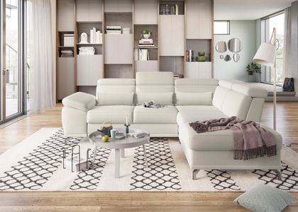 SIT&MORE, sit&more Ecksofa, sit&more Ecksofa »Cabrio L-Form, mit Sitztiefenverstellung, Arm- und Kopfteilverstellung«, 3 Nierenkissen, Federkern, optional Bettfunktion und Stauraum