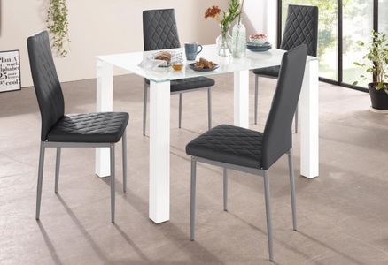 MY HOME, my home Essgruppe, (Set, 5 tlg.), mit Glastisch, Breite 120 cm, INOSIGN Essgruppe, (Set, 5 tlg.), mit Glastisch, Breite 120 cm