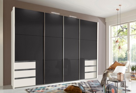 fresh to go, Fresh To Go Schwebetürenschrank »Level«, mit Glastüren und Synchronöffnung, Wimex Schwebetürenschrank »Level by fresh to go«, mit Glastüren und Synchronöffnung