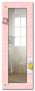 Artland, Artland Wandspiegel »Gänseblümchen auf rosa«, Artland Dekospiegel »Gänseblümchen auf rosa«, gerahmter Ganzkörperspiegel, Wandspiegel, mit Motivrahmen, Landhaus