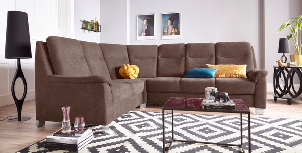 SIT&MORE, sit&more Ecksofa, sit&more Ecksofa »Boccaccio L-Form«, mit Federkern und Kopfteilverstellung, wahlweise mit Bettfunktion