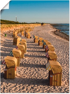 Artland, Artland Wandbild »Strandkörbe Ostseeküste in Wustrow«, Artland Leinwandbild »Strandkörbe Ostseeküste in Wustrow«, Gewässer, (1 St.), auf Keilrahmen gespannt