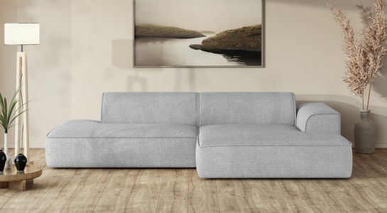 exxpo - sofa fashion Ecksofa »Billund modernes Designsofa, bequem und elegant, Breite 294cm, L-Form« modern, L-form, Wellenfedern, inklusive 2x Nierenkissen