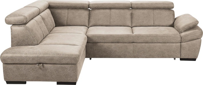 exxpo - sofa fashion, exxpo - sofa fashion Ecksofa, inklusive Kopfteil- und Armteilverstellung, wahlweise mit Bettfunktion und Bettkasten, exxpo - sofa fashion Ecksofa »Salerno, Funktionssofa, hoher Sitzkomfort, Breite 268cm, L-Form« inkl. Kopf- und Armteilverstellung, wahlweise mit Bettfunktion