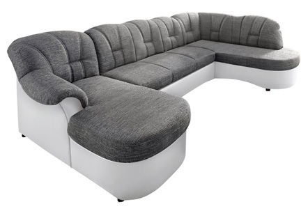 DOMO collection, DOMO collection Wohnlandschaft, DOMO collection Wohnlandschaft »Flores auch in Leder-Bezug, B/T/H: 293/180/86 cm, U-Form« wahlw. mit Bettfunktion, wahlw. mit Federkern, Unser Dauertiefpreis