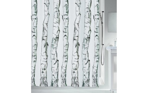 Spirella, Spirella - Duschvorhang Wood - Schwarz 180 x 180 cm, spirella Duschvorhang »Wood 180 x 180 cm/200 cm«