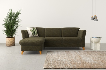 HOME AFFAIRE, Home affaire Ecksofa »Trelleborg«, Federkern-Polsterung, wahlweise mit Bettfunktion und Bettkasten, Kopfstützen optional, Home affaire Ecksofa »Trelleborg L-Form«, Federkern-Polsterung, wahlweise mit Bettfunktion und Bettkasten