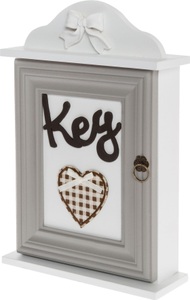 HOME AFFAIRE, Home affaire Schlüsselkasten »Svea«, Myflair Möbel & Accessoires Schlüsselkasten »Svea, weiss«, mit 6 Haken, Shabby Optik