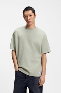 HUGO, HUGO T-Shirt "Nuwaffle" Rundhalsausschnitt, Regular Fit, dezentes Waffelmuster