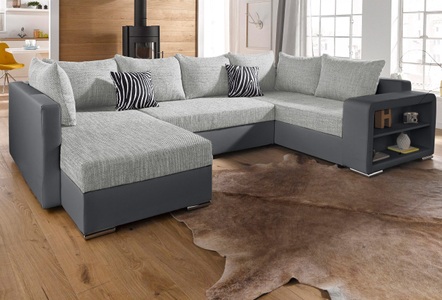 COLLECTION AB, COLLECTION AB Wohnlandschaft, mit Bettfunktion, wahlweise mit Federkern, COLLECTION AB Wohnlandschaft »John U-Form« mit Bettfunktion, wahlweise mit Federkern